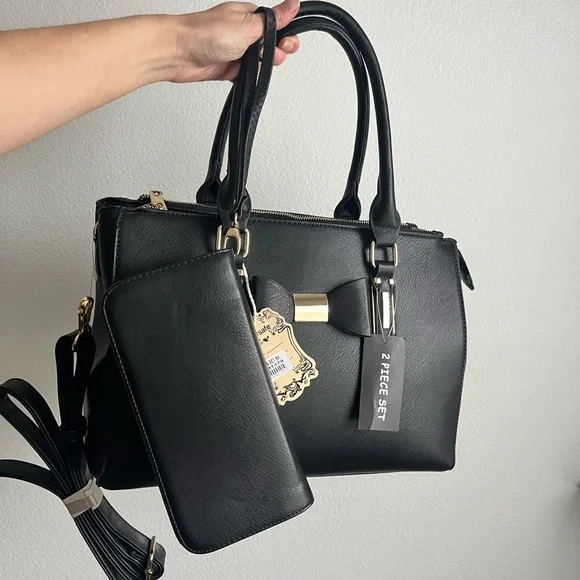 Black Leather Work Tote Bag - Picture 3 of 9